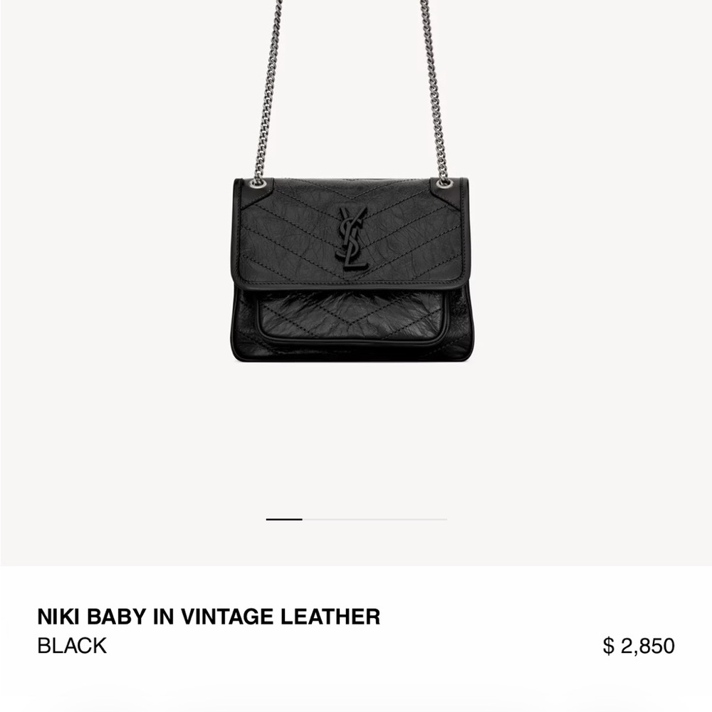 YSL - Saint Laurent Niki Black Shoulder Bag - Small